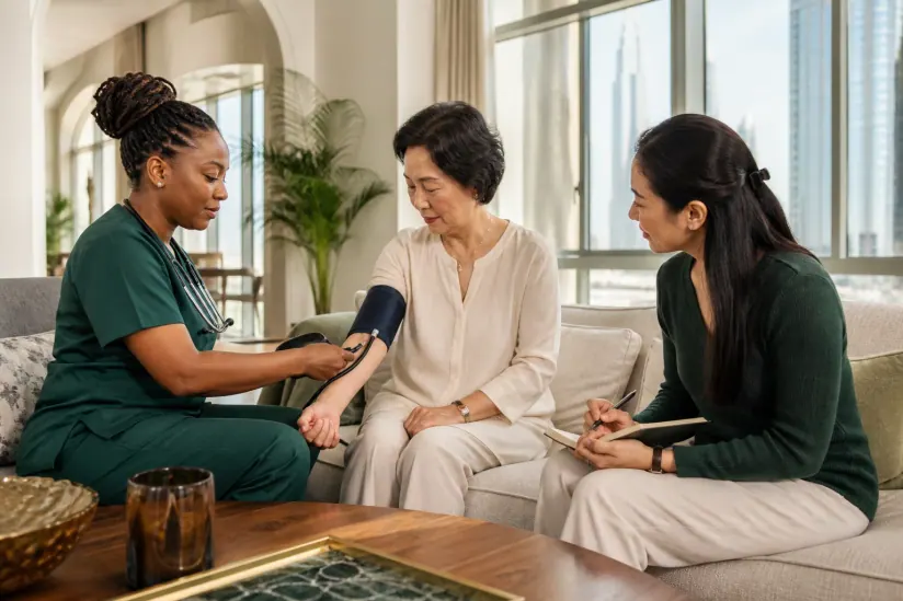 Home-care discussion about assessment and the next step